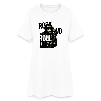 Rollin Monkey Rock - Frauen T-Shirt-Kleid - Weiß - Vorne