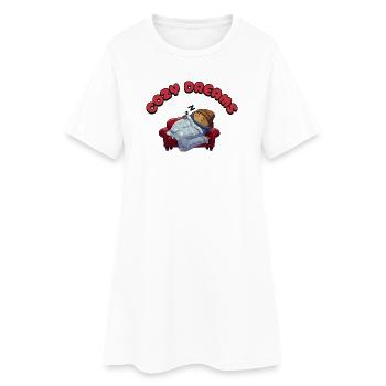 Cozy Dreams - Frauen T-Shirt-Kleid - Weiß - Vorne