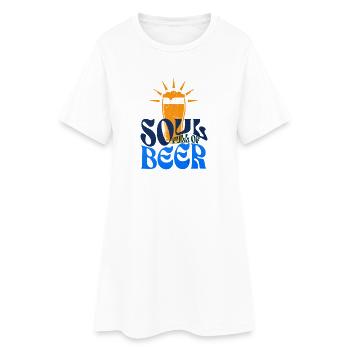 Âme pleine de bière - Robe T-shirt Femme - blanc - Devant