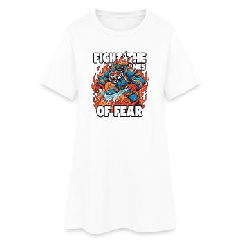 FireTiger combattant la peur - Robe T-shirt Femme - blanc - Devant