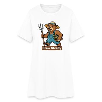 Wachse Beständig – Bärenbauer - Frauen T-Shirt-Kleid - Weiß - Vorne