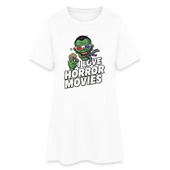 Films de zombies adorent l’horreur pop art - Robe T-shirt Femme - blanc - Devant