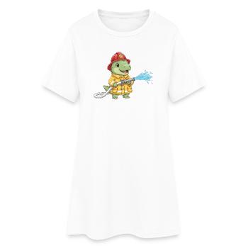 Enfants Dinosaures de la brigade des pompiers T-Rex - Robe T-shirt Femme - blanc - Devant