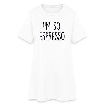 Espresso Coffee Kaffee - Frauen T-Shirt-Kleid - Weiß - Vorne