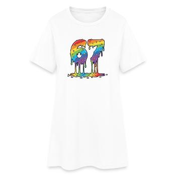 Célébration du mème Rainbow 67 - Robe T-shirt Femme - blanc - Devant