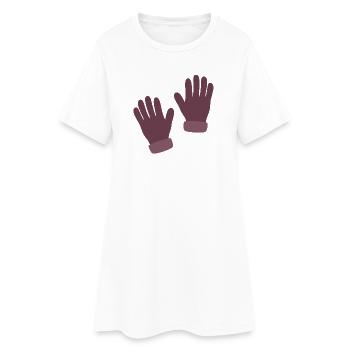 Imprimé gants minimalistes mauve - Robe T-shirt Femme - blanc - Devant