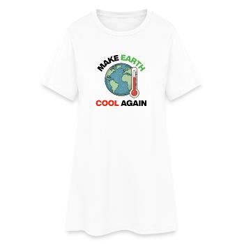 Make Earth Cool Again – Act Now - Women’s T-Shirt Dress - white - Front