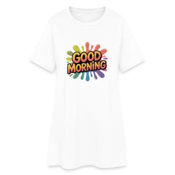 Bonjour Rainbow Splash - Robe T-shirt Femme - blanc - Devant