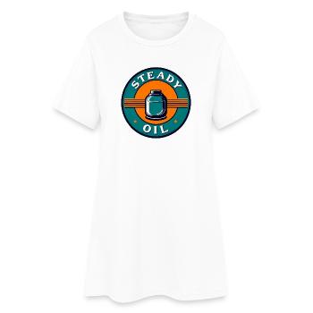 Emblème rétro Steady Oil - Robe T-shirt Femme - blanc - Devant