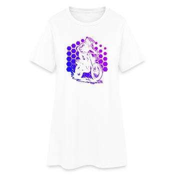 Lustiges Motocross Motiv - Frauen T-Shirt-Kleid - Weiß - Vorne