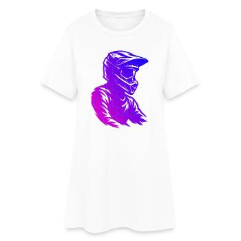 Klare Motocross Botschaft - Frauen T-Shirt-Kleid - Weiß - Vorne