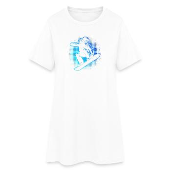 Demi-tons de snowboardeur néon - Robe T-shirt Femme - blanc - Devant