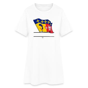 Espace texte Rhône-Alpes - Robe T-shirt Femme - blanc - Devant