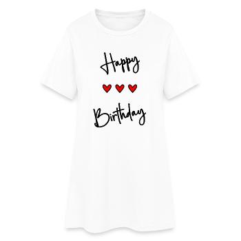 HAPPY BIRTHDAY. NOËL. ANNEE. ANNIVERSAIRE - Robe T-shirt Femme - blanc - Devant