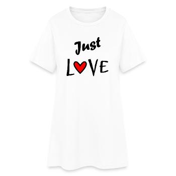 JUST LOVE. LOVE. JE T'AIME. COEUR. HAPPY BIRTHDAY. - Robe T-shirt Femme - blanc - Devant