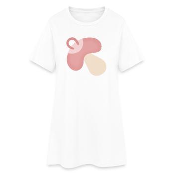 pink pacifier - Women’s T-Shirt Dress - white - Front