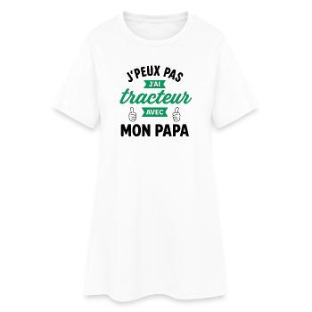 J'ai tracteur avec moi - Robe T-shirt Femme - blanc - Devant