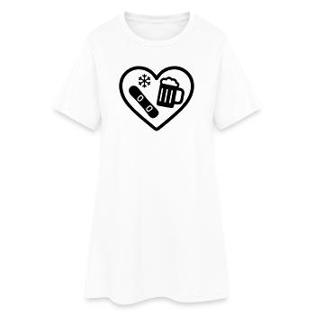 Heart Snowboard Beer - Women’s T-Shirt Dress - white - Front
