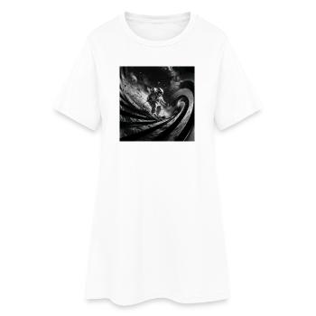 Skis d’astronaute – Spirale de trou de ver gravitationnel - Robe T-shirt Femme - blanc - Devant