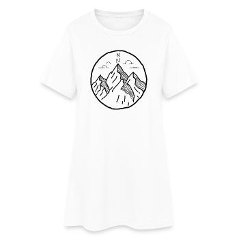 Mountains Outdoor Motif as Drawing - Women’s T-Shirt Dress - white - Front