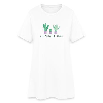 On ne peut pas toucher à ce cactus Drôle de dicton. - Robe T-shirt Femme - blanc - Devant