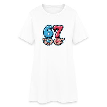 67 - T-shirt Funny Six Seven - Robe T-shirt Femme - blanc - Devant