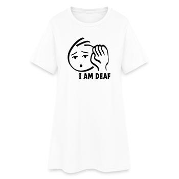 I am deaf, look at me when speaking or speaking - Women’s T-Shirt Dress - white - Front