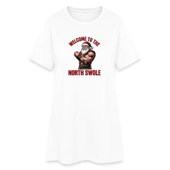 Willkommen im North Swole Funny Christmas Workout - Frauen T-Shirt-Kleid - Weiß - Vorne