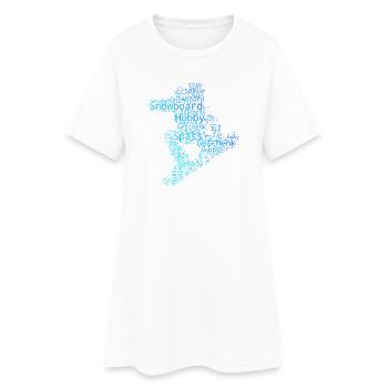 Motif de snowboard amusant - Robe T-shirt Femme - blanc - Devant