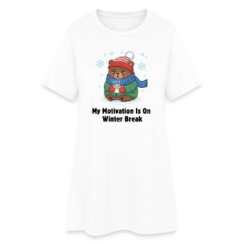 Ours de motivation des vacances d’hiver - Robe T-shirt Femme - blanc - Devant