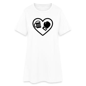 Heart Boxing Bier - Frauen T-Shirt-Kleid - Weiß - Vorne