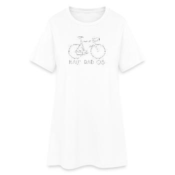 Hardly Wheelless – Minimalist Bicycle Line Art - Women’s T-Shirt Dress - white - Front