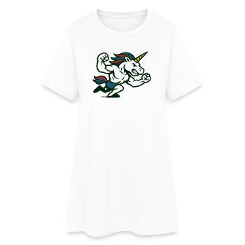 Power Unicorn Running Strong Fantasy Illustration - Women’s T-Shirt Dress - white - Front