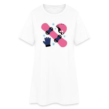 Glam Skate Rose et Casque Bleu - Robe T-shirt Femme - blanc - Devant