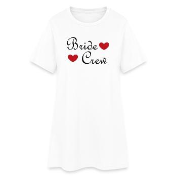 Bride Crew – JGA Shirt für Braut & Freundinnen - Frauen T-Shirt-Kleid - Weiß - Vorne