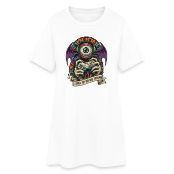 Level Up Augenmonster Controller - Frauen T-Shirt-Kleid - Weiß - Vorne