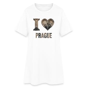 Prague – Arches en pierre et gothiques - Robe T-shirt Femme - blanc - Devant