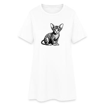 Chat Sphynx - Robe T-shirt Femme - blanc - Devant