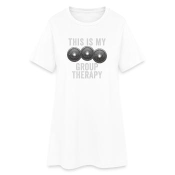This is my fun group therapy weight strai - Women’s T-Shirt Dress - white - Front