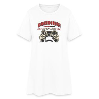 Dad Ding Expert Level | Gamer Dad Apparel & Humor - Women’s T-Shirt Dress - white - Front