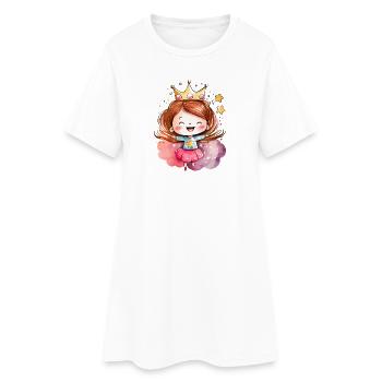Reine du Monde Étoilé - Robe T-shirt Femme - blanc - Devant