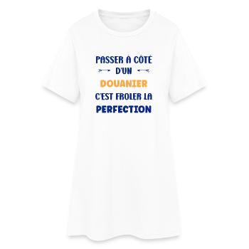 Frôler la perfection avec douanier - Robe T-shirt Femme - blanc - Devant