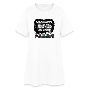 Boerenprotest_tshirt_NL - Frauen T-Shirt-Kleid - Weiß - Vorne