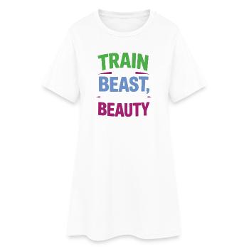 Entraînez-vous comme une bête, ressemblez à une beauté - Robe T-shirt Femme - blanc - Devant