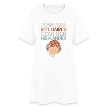 Mari écossais aux cheveux roux de Highlander design - Robe T-shirt Femme - blanc - Devant