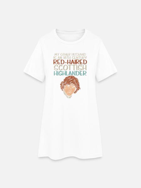 Red-Haired Scottish Highlander Husband Design - Women’s T-Shirt Dress - white