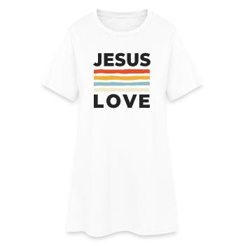 Jésus, avec amour Christliche Nächstenliebe - Robe T-shirt Femme - blanc - Devant