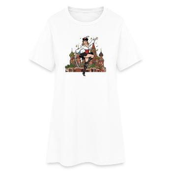Pin-up russe de Moscou - Robe T-shirt Femme - blanc - Devant