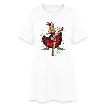 Paris cancan pinup - Women’s T-Shirt Dress - white - Front