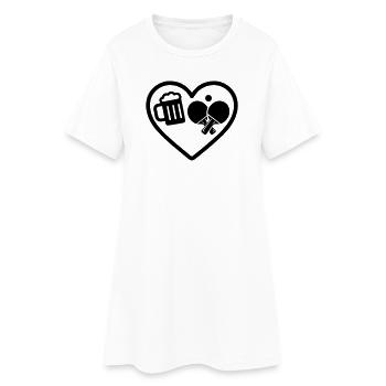 Humour Heart Beer Ping Pong - Robe T-shirt Femme - blanc - Devant